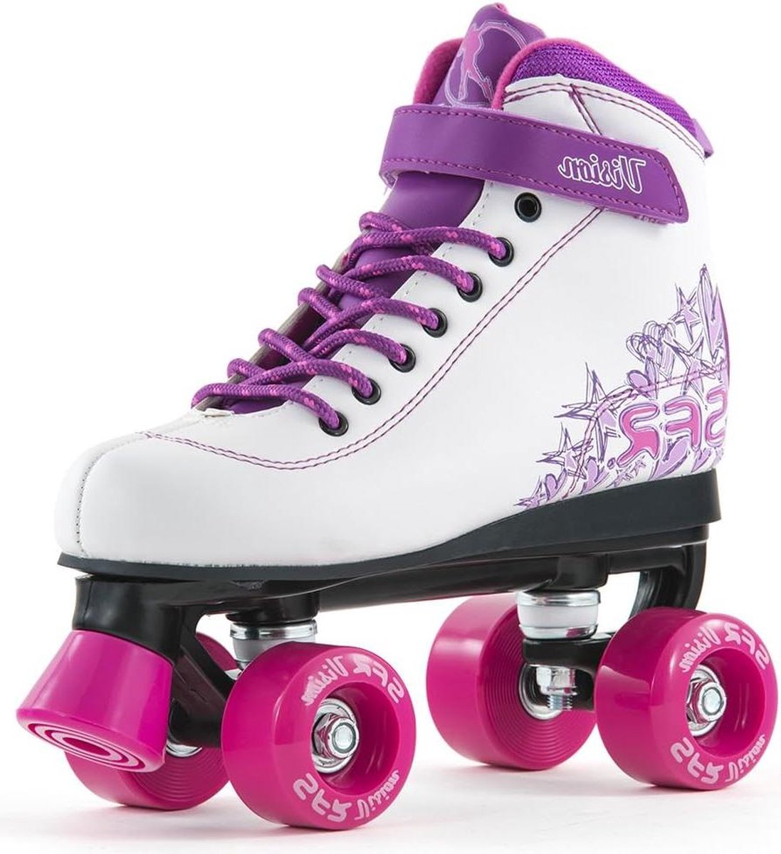 Roller Quad Skates Wit Paars UK6 EU39.5 - Vision II Model