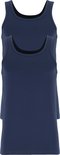 Twee navy blauwe Ten Cate singlets met ronde hals.