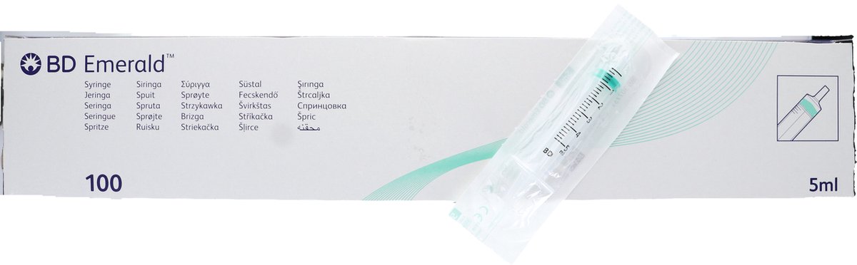 Goedkoopste BD spuit luer tip centrisch, 5ml, 100st (307731