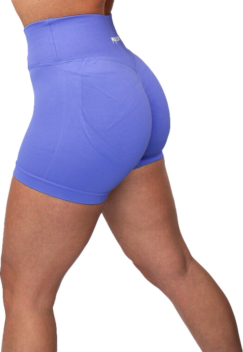 Gym short dames – Sport short dames – Seamless scrunch – High waist – Squat-proof – Fitness & yoga – Impulse Fitwear Elevate – Paars – Maat M