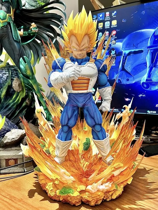 Dragon Ball Z Vegeta Statue Resin Model GK Figurine Lighting Collections 1/6 eBa