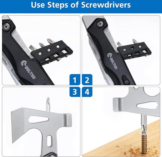 Survivalkit multitool - roestvrij staal - multifunctioneel gereedschap - hamergereedschap - hamer bijl - led zaklamp - outdoor camping survivalgadgets - campingaccessoires - cadeaus voor mannen — afbeelding 2