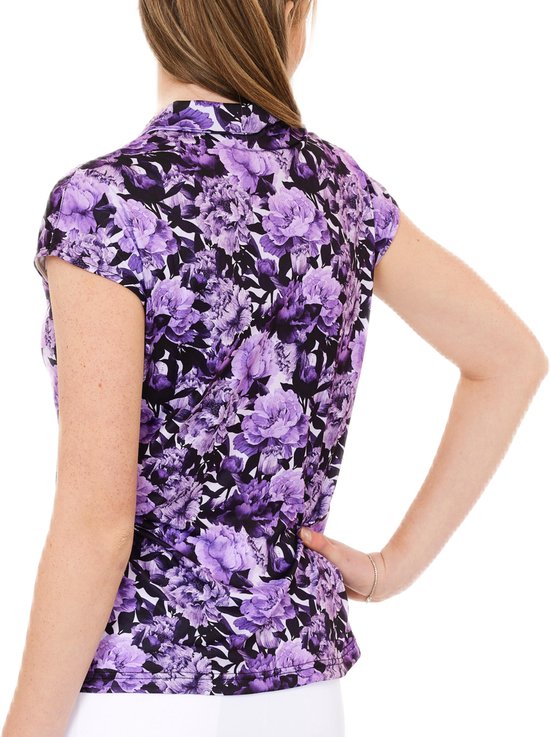 Func Factory dames Polo Alice purple flowers maat 46 van Func Factory — afbeelding 3