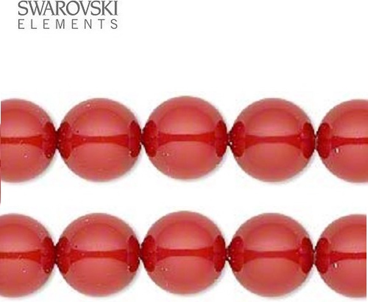 Swarovski Elements, 20 stuks Swarovski Parels, 10mm (20cm), RED CORAL, 5810