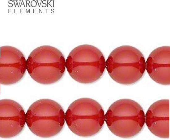 Swarovski Elements, 20 stuks Swarovski Parels, 10mm (20cm), RED CORAL, 5810
