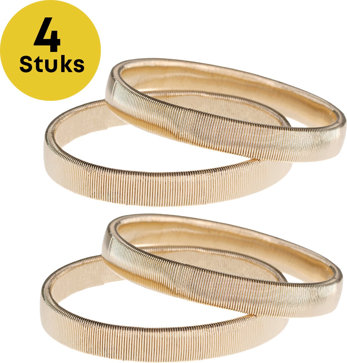 YUGN Mouwophouders Dames Heren - Elastische Metalen Mouwhouders - Goud - 4 Stuks