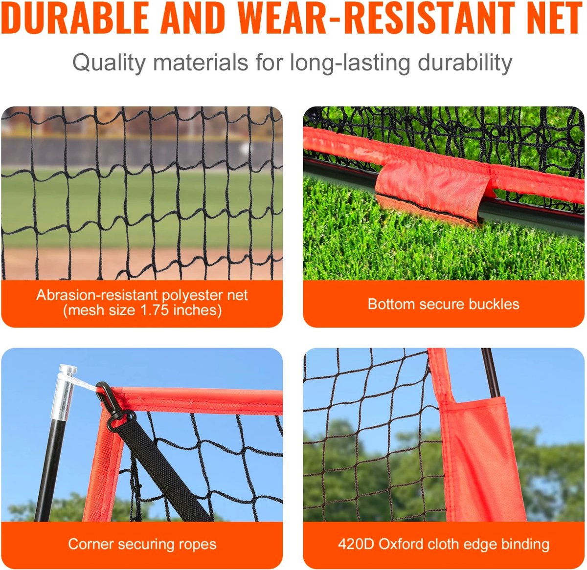 Filet D'Entraînement Baseball/Softball 7x7 Pieds - Portable