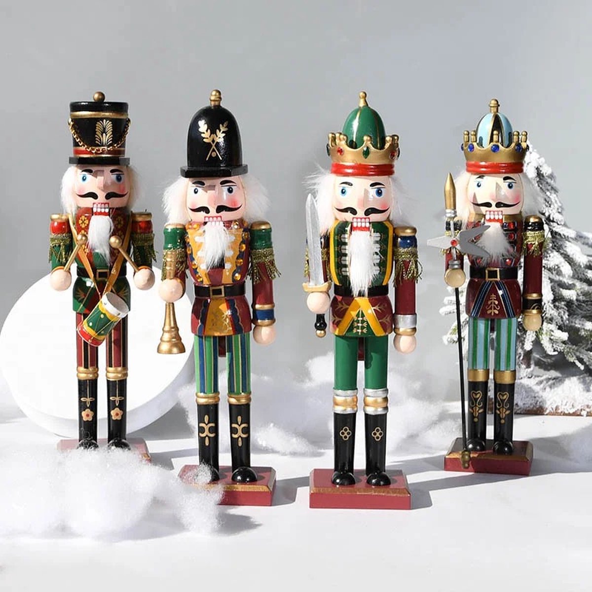 Set van 4 notenkrakers / nutcrackers 30 cm Kerstdecoratie