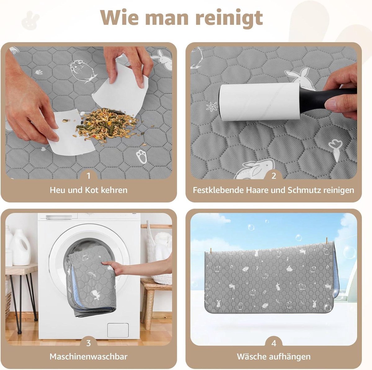 Gimars Wasbaar Onderlegger voor Urine van Huisdieren, 2 Pak 90*120 cm