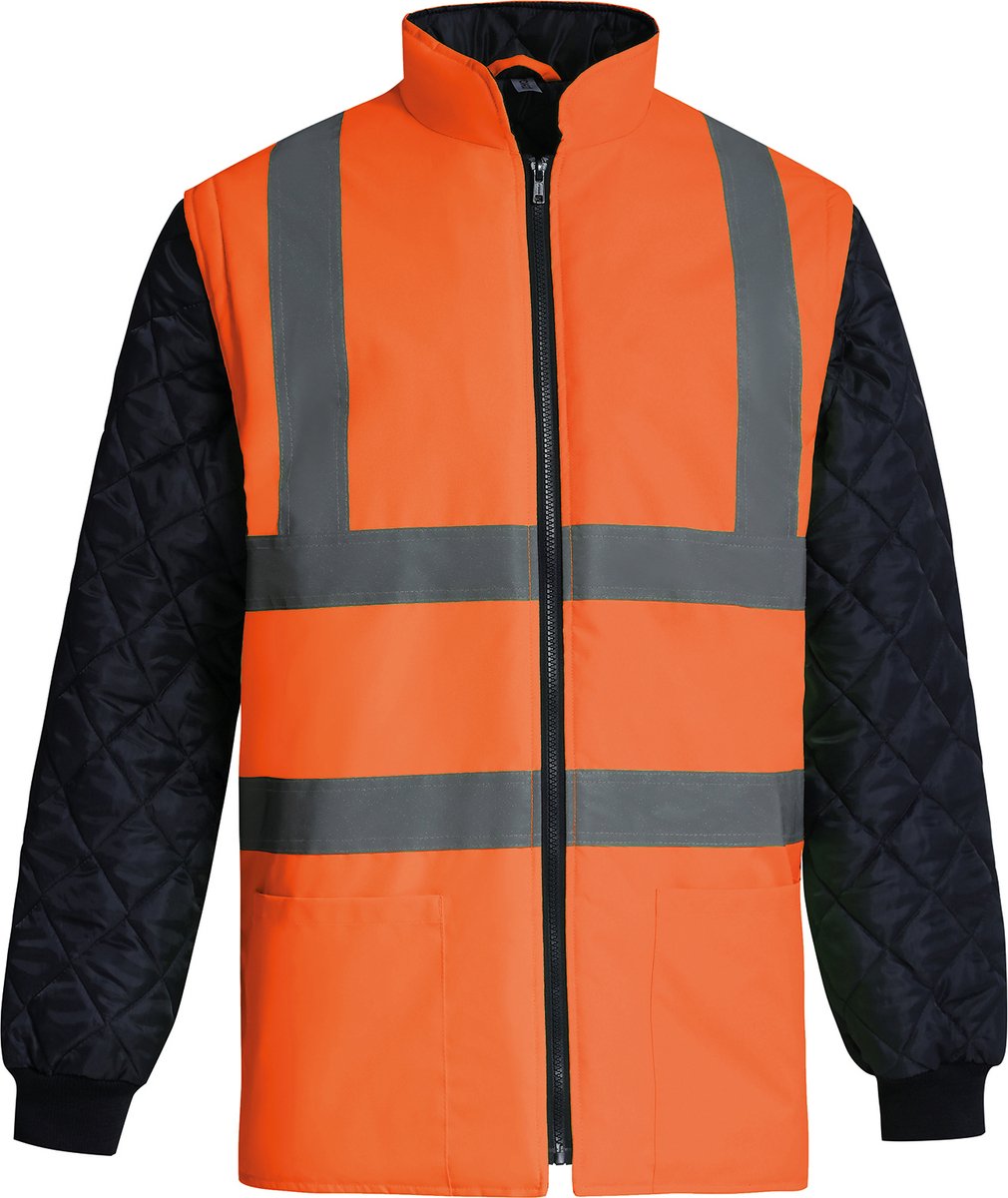Yoko Gewatteerd signalisatiejasje met afneembare mouwen YHV008SL Hi Vis Marineblauw