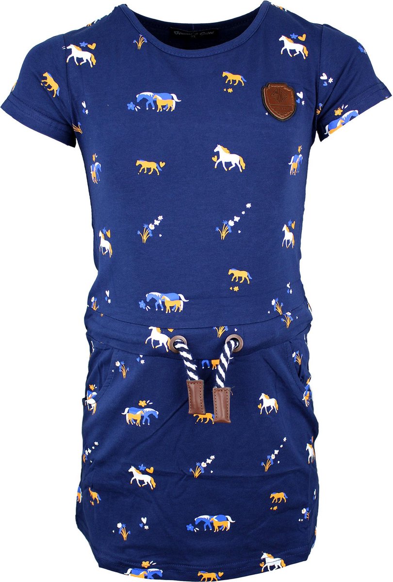 S&C Jurkje Paarden blauw Kids & Kind Meisjes Blauw - Maat: 98/104