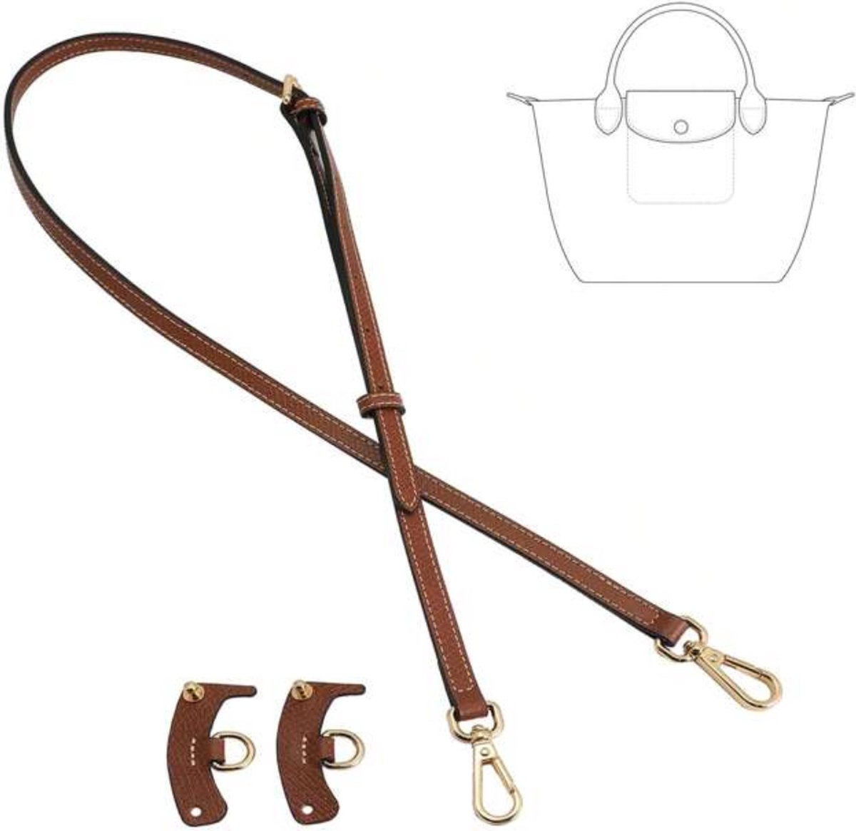 Bandouliere Pour Sac Longchamp,Bandoulière En Cuir Marron Pour