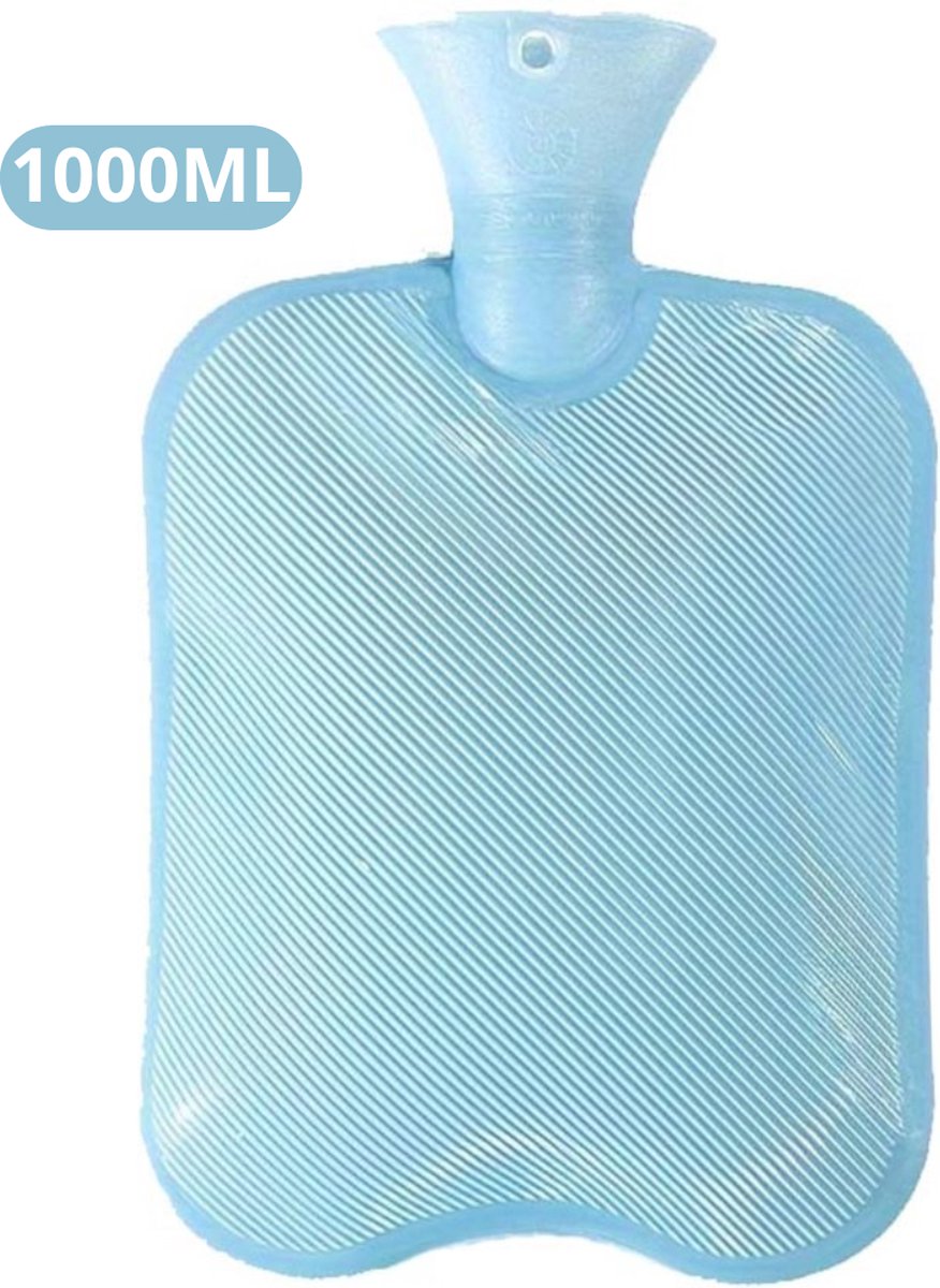 Goedkoopste Bovista Warmwaterzak - Warmtekussen - Warmwaterkruik - Warmtekruik - Knuffel - Kruik - Bag - Met Hoes - Blauw - 1000ML