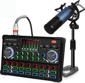 Bol.com Luxe Podcast Starterset – Condensatormicrofoon – Complete Set – Hoge Audiokwaliteit – LED Verlichting – Zwart aanbieding