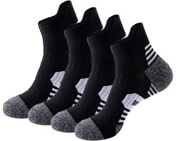 Sport sokken - Hardloopsokken - Maat 41 - 46 (EUR) - Enkelsokken - Zwart - 2 paar