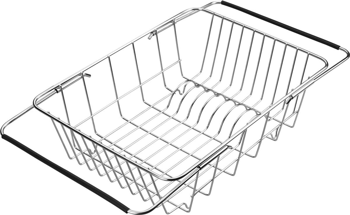 Goedkoopste Luvetrex ® Handige Uitschuifbare Afdruiprek voor Borden, Schalen en Keukengerei boven de Wasbak