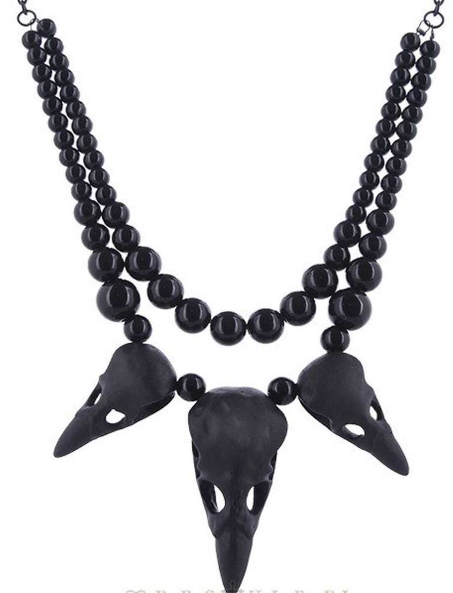 Restyle - Raven Talisman Ketting met Ravenschedels