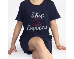 Temptation Dames Nachthemd - Big Shirt - Navy Blauw - Maat L
