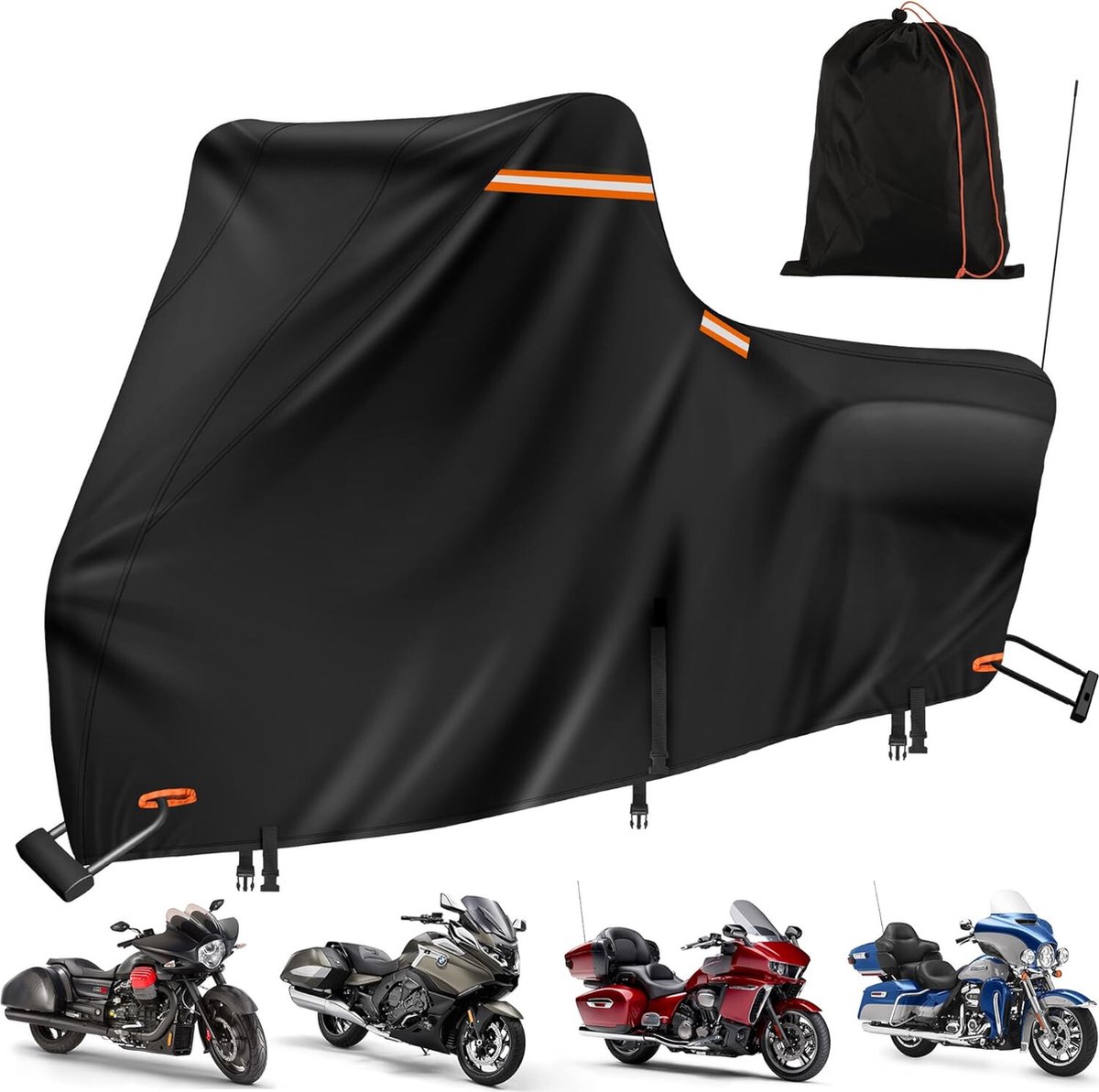 Solacis Motorhoes waterdicht buiten - Motorhoes - Waterdicht - Motorhoes voor buiten - Scooterhoes - Must have voor uw motor!