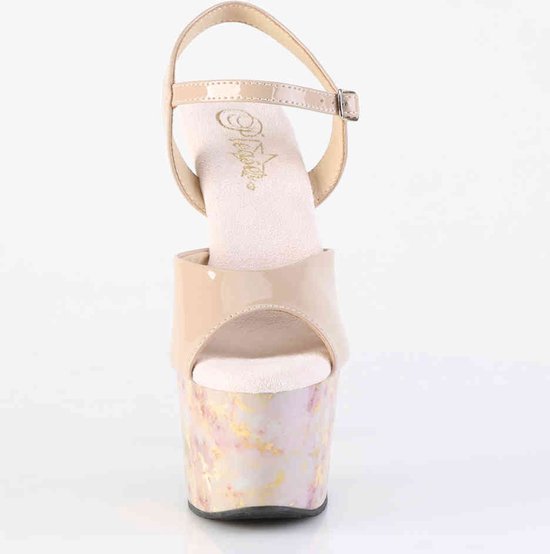 Pleaser - ADORE-709MB Sandale avec bride à la cheville - US 10 - 40 Chaussures - Beige/Couleur or