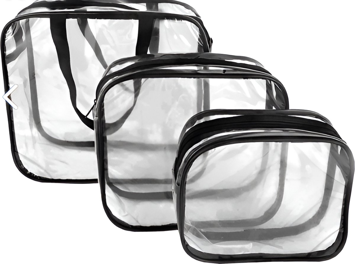 Arnee| Transparante Toilettas| Reisset | Reistas voor Toiletartikelen |Travel Organizer | Make-Up Tas