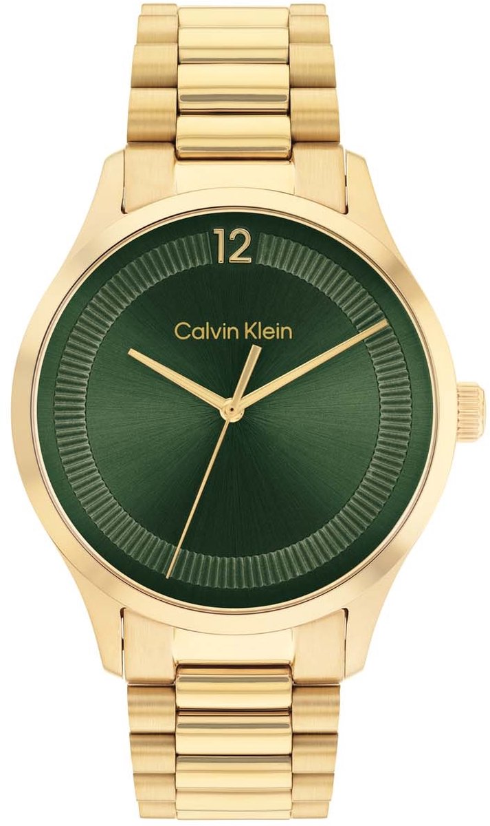 Calvin Klein CK25200229 Iconic Unisex Horloge - Mineraalglas - Staal - Goudkleurig - 40 mm breed - Quartz - Vouw-Vlindersluiting - 3 ATM (spatwater)