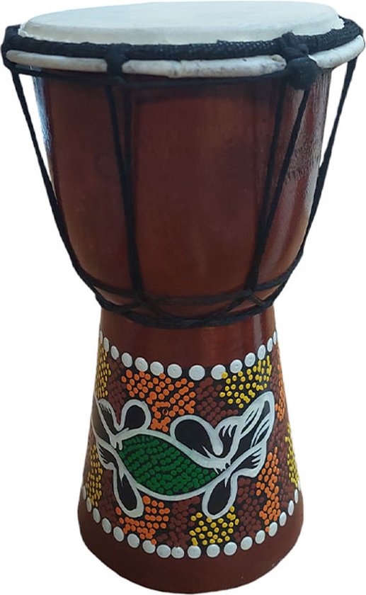 Foto: Floz design kleine djembe of handtrommel eenvoudig te bespelen voor kinderen en volwassenen handgemaakt en fairtrade