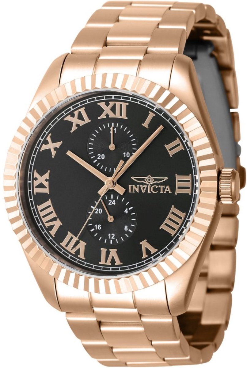 Invicta Specialty 47432 Heren Horloge - Waterdicht - Analoog - Quartz Uurwerk - Roestvrij Staal met zwarte Wijzerplaat - 43mm