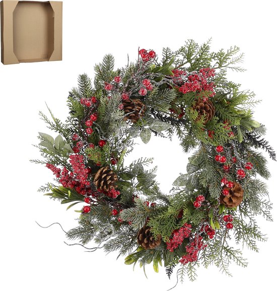 House of Seasons Randell Kerstkrans - Ø50 cm - Rood