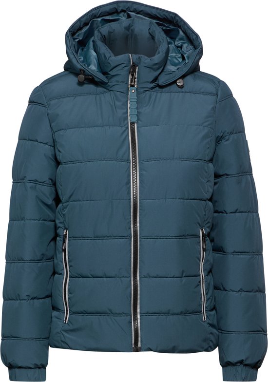 Foto: Cecil sportive padded jacket dames jas dull teal blue maat l