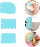 CHPN - Grattoir à pâte - Grattoirs à pâte - Grattoir à pâte - Coupe-pâte - Boulangerie - Boulanger - Set de 3 Grattoirs à pâte - Découpe de pâte - Blauw