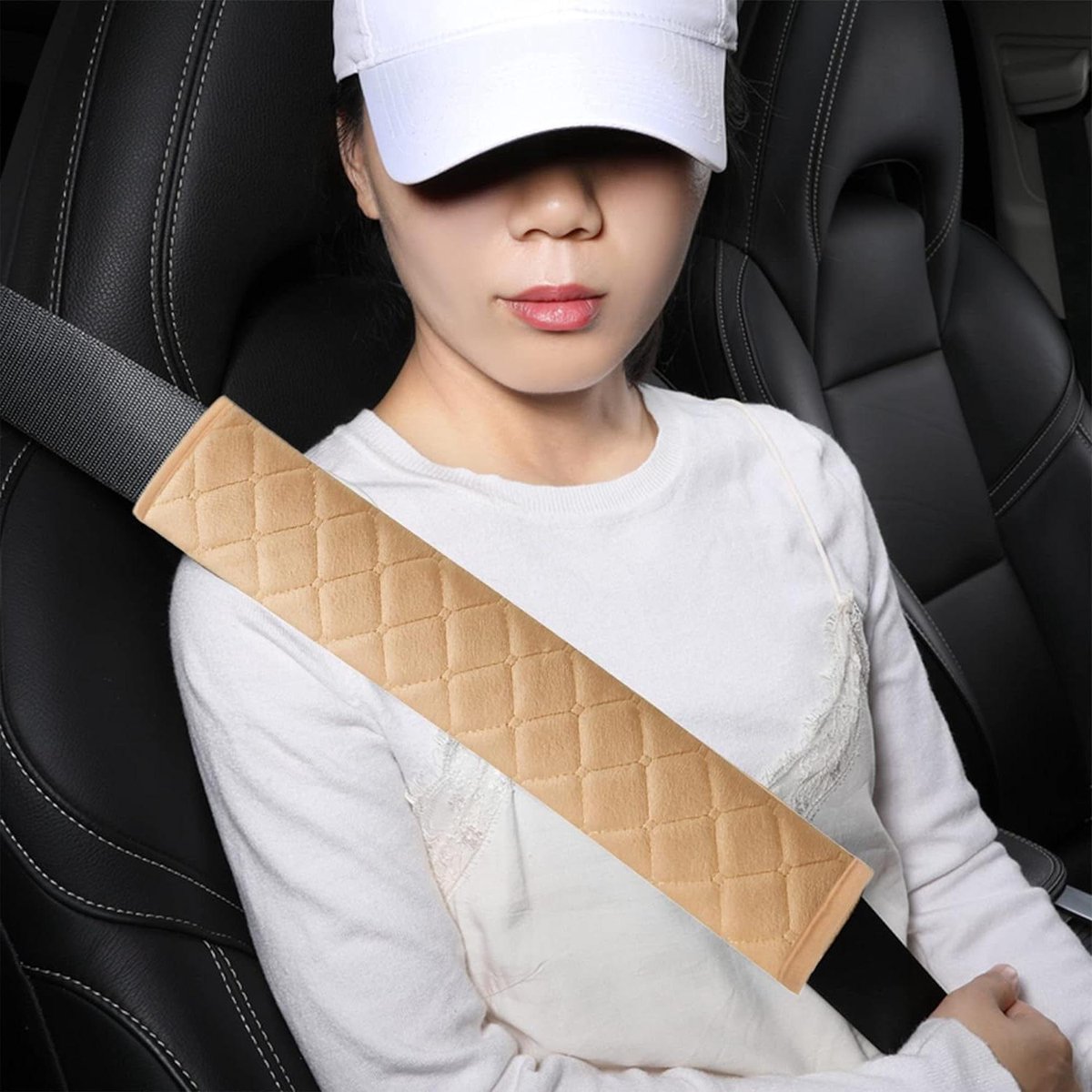 Veiligheidsgordelhoezen voor volwassenen en kinderen - zachte autogordelkussen voor sedan, SUV en vrachtwagens - schoudernek borstbeschermers - set van 2