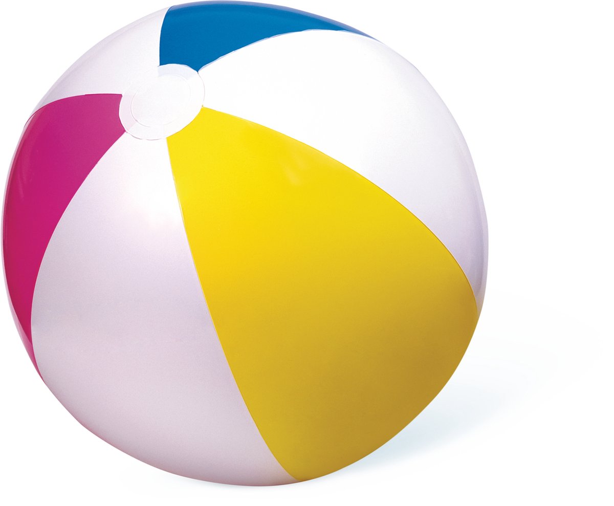 Intex Strandbal - Geel/blauw/roze/wit