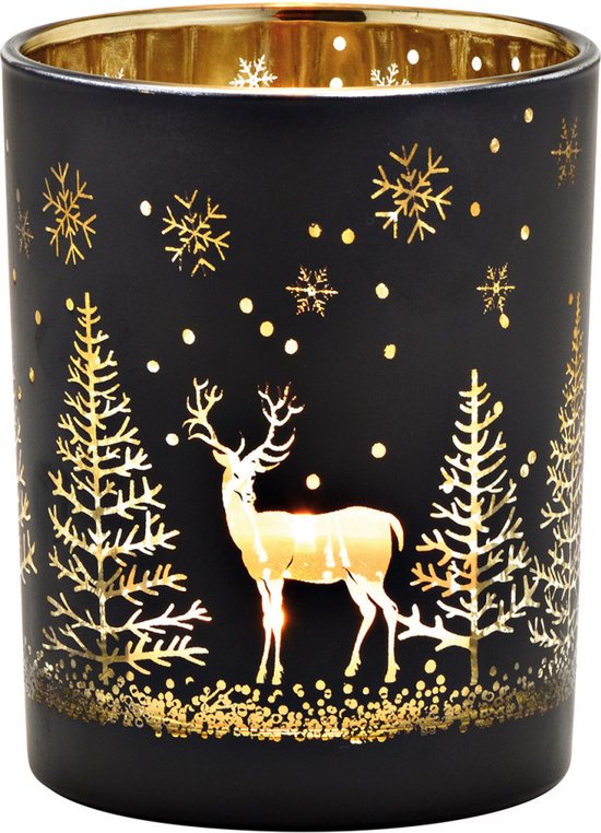 Overig Beeld stier glas lichtbruin/rood 24cm
