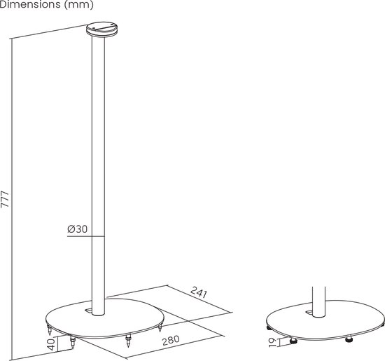VDD Vloerstandaard Sonos® - Speaker Standaard - Vloerstandaard Speaker - Geschikt voor Sonos era 100 & 300 - Kabelmanagement - Zwart van VDD — afbeelding 5