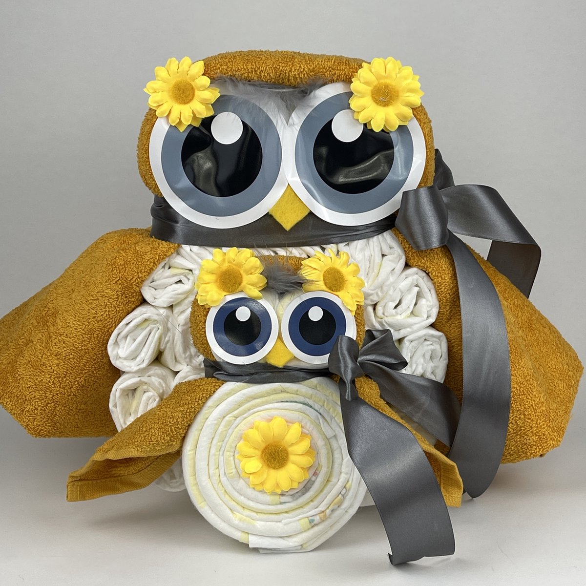 Goedkoopste Chouette-Chouette | Luiertaart Uil Luieruil Neutraal | Kraamcadeau | Geboorte Jongen Meisje | Babyshower | Oker geel