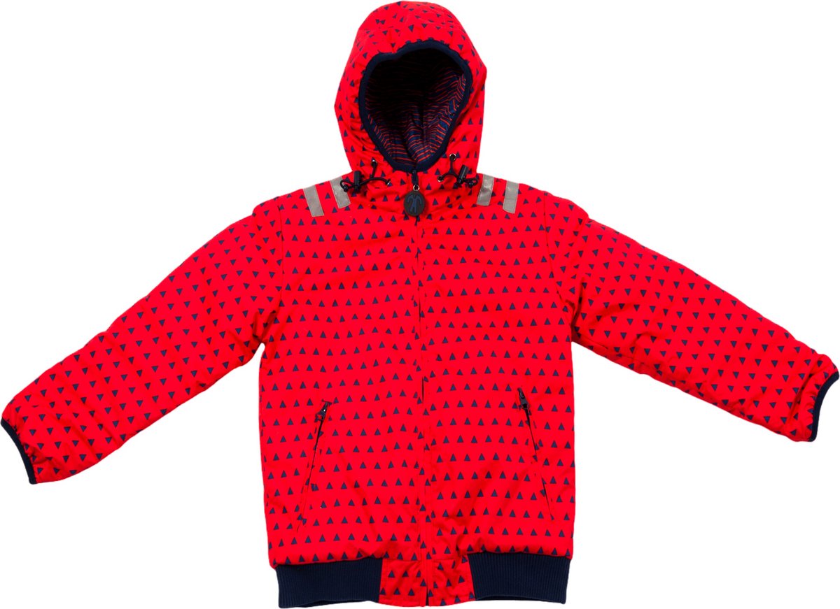 Ducksday - jas - winterjas - kinderen - Omkeerbaar - rood - blauw - 2 jaar - Waterdicht - valt klein - 98 — afbeelding 3