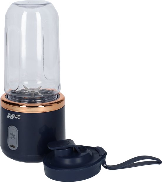 Draadloze blender - Smoothie maker - Blender To-Go - Compact - Verwijderbare beker - Met afsluitbare drinktuit - USB-C oplader - 300ML inhoud - Blauw van Merkloos — afbeelding 5