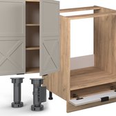 Vicco Fame-Line Hoekkeuken – 347 x 60 cm, WB Eik Grijs/beige/gouden eik