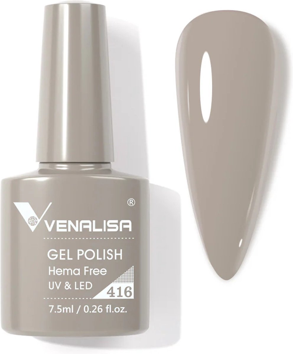 Venalisa UV Gellak Grijs - 7.5 ml - Grijze Gellak - Gellac Grijs - Gellak Kleuren - Venalisa Gellak - Gellak Nagellak