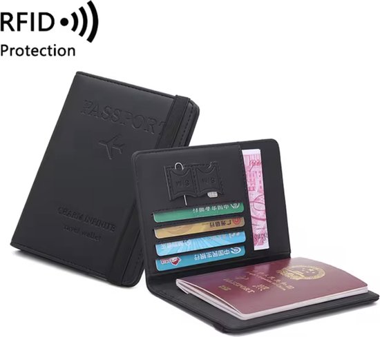PORRASSO Paspoorthouder Reisportemonnee met RFID Blokkerende Card Case PORRASSO Paspoorthouder Reisportemonnee met RFID Blokkerende Card Case