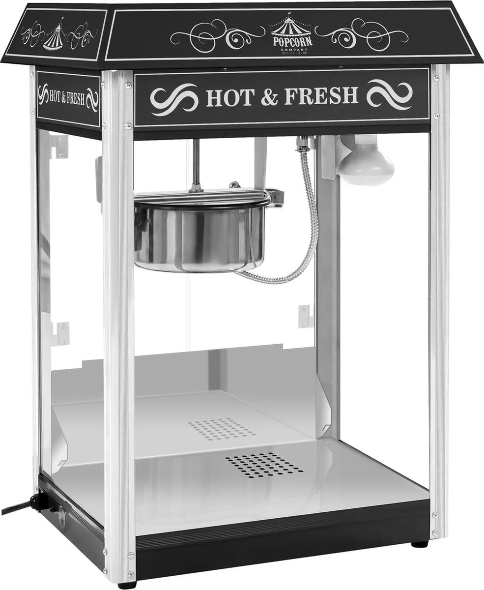 Popcornmachine - met zwart gekleurde dak - Royal Catering