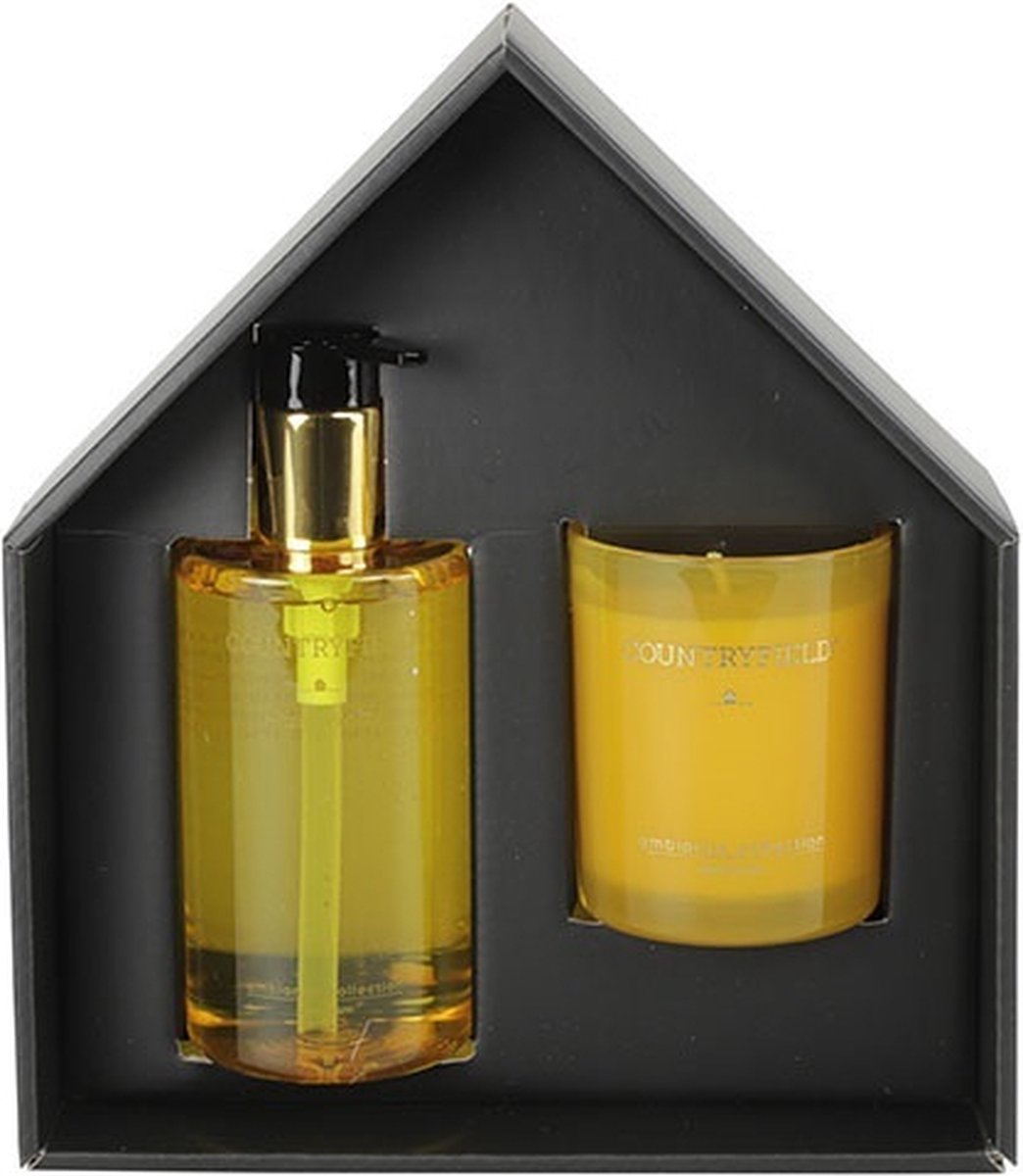 Countryfield - Elegance - Gift box - hand wash & kaars - geel - geschenkset vrouwen