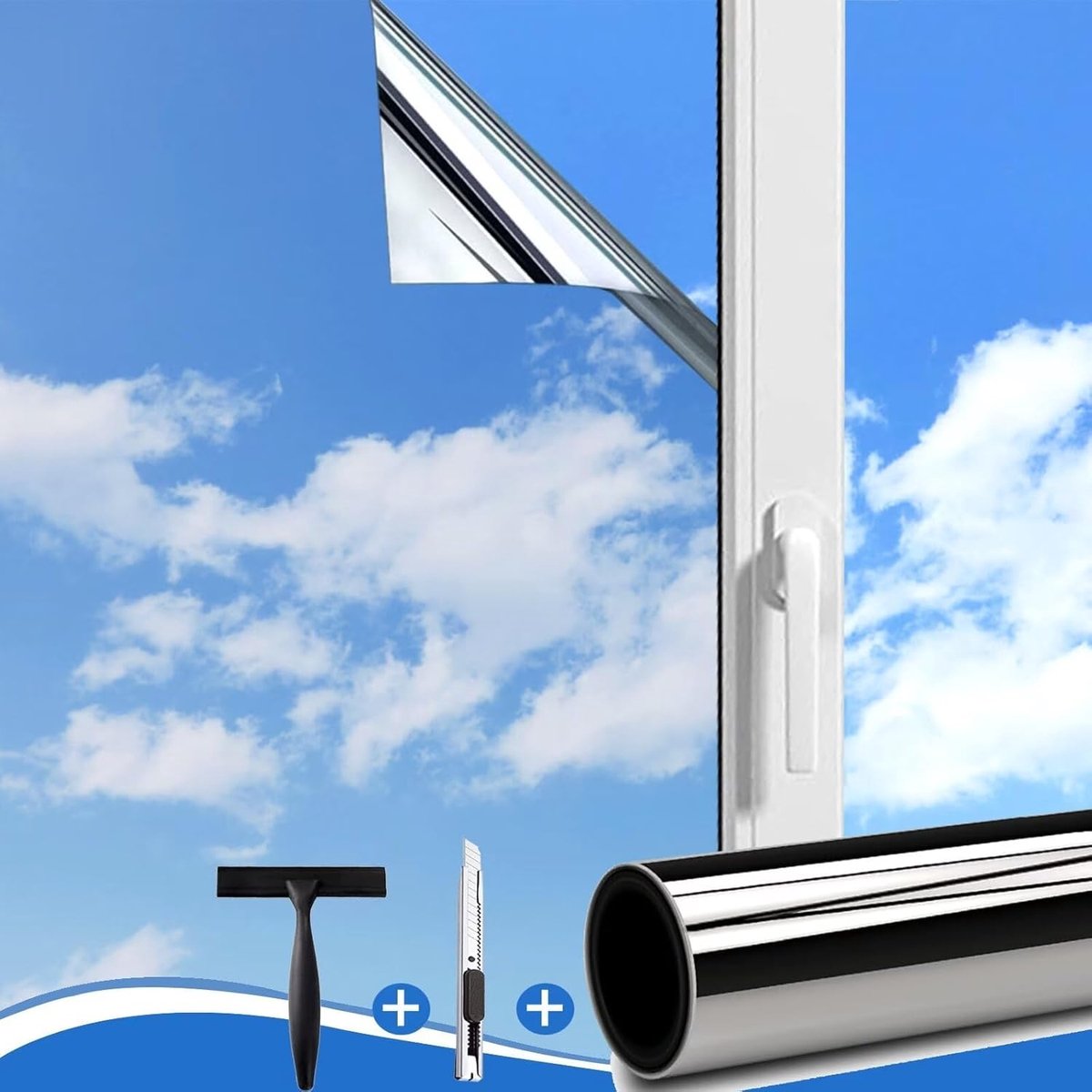 Solacis Privacy Folie Raam - Raamfolie - Folie Raam - Zichtwerend - Anti Inkijk Raamfolie - Must have voor uw privacy! zilver
