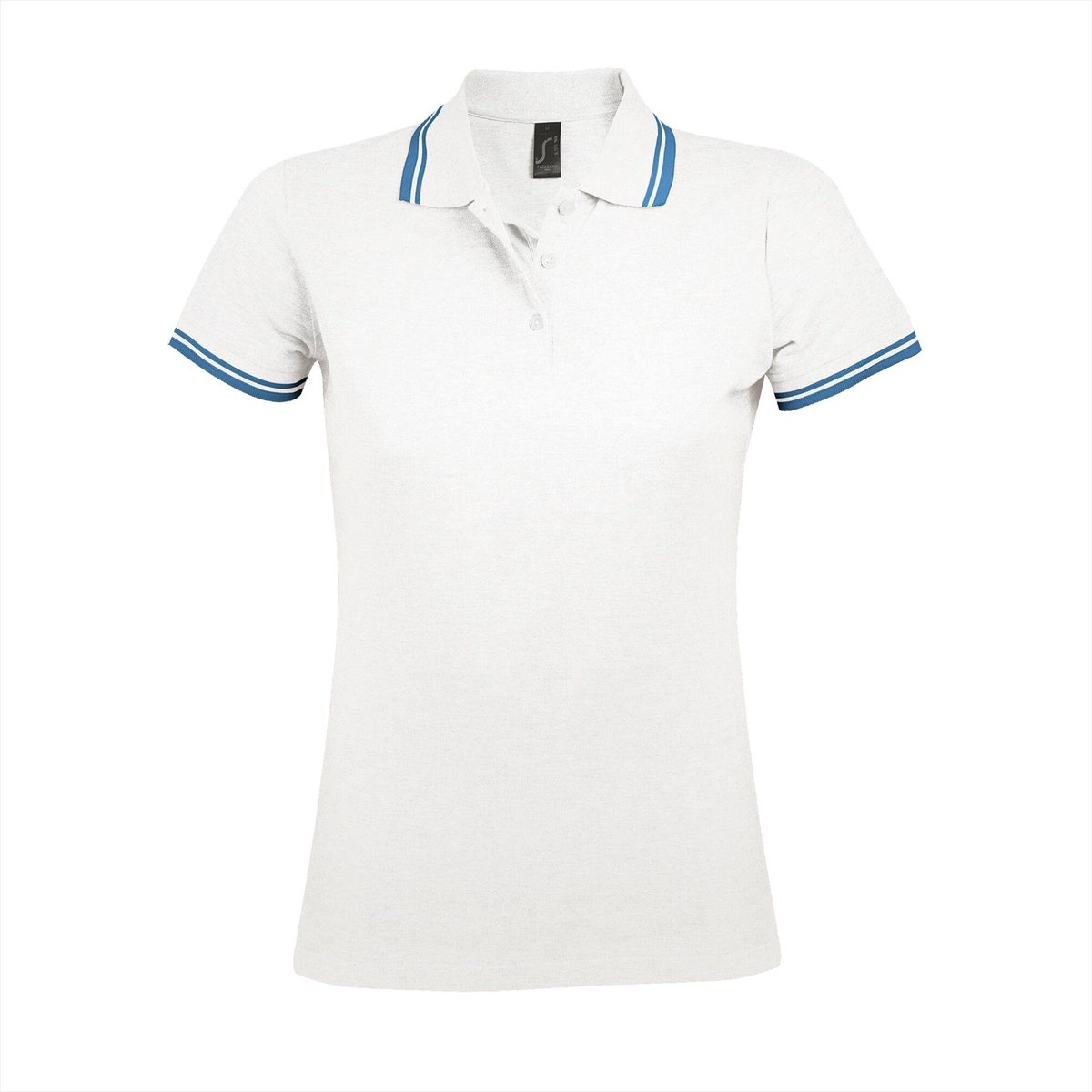 SOL'S Women´s Polo Shirt Pasadena L586 - White/Aqua - S