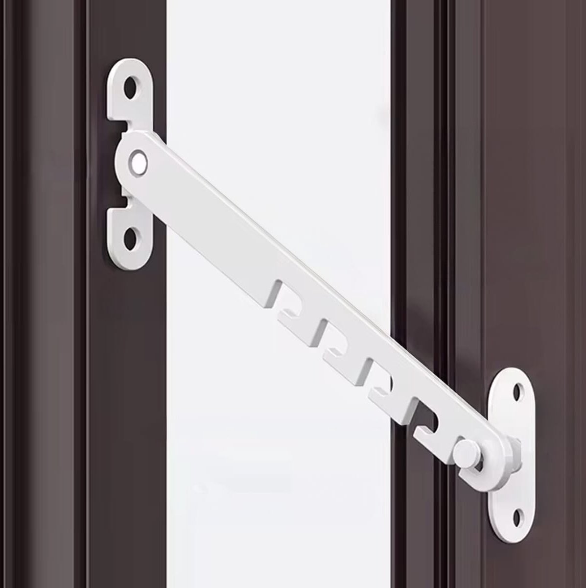 Raamvastzetter en Deurvastzetter 16cm - met Bevestigingsmateriaal - Wit thumbnail 4