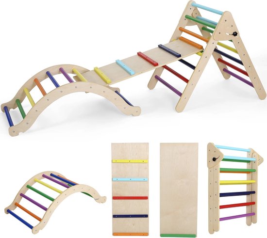 PLAYWALL Klimboog speeltoestel Klimrek hout - Nancy Homestore