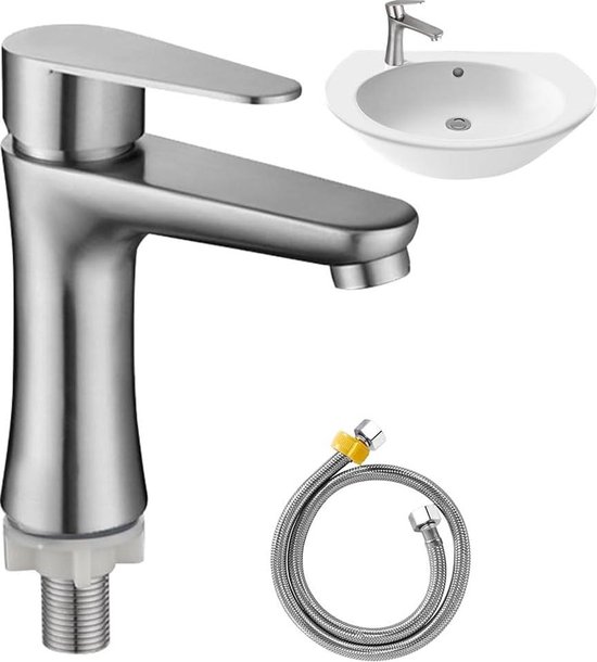 Wastafelmengkraan Brauer Gunmetal Edition Coldstart Opbouw Laag Korte Ronde Hendel Gunmetal Geborsteld PVD - Megadump Tiel