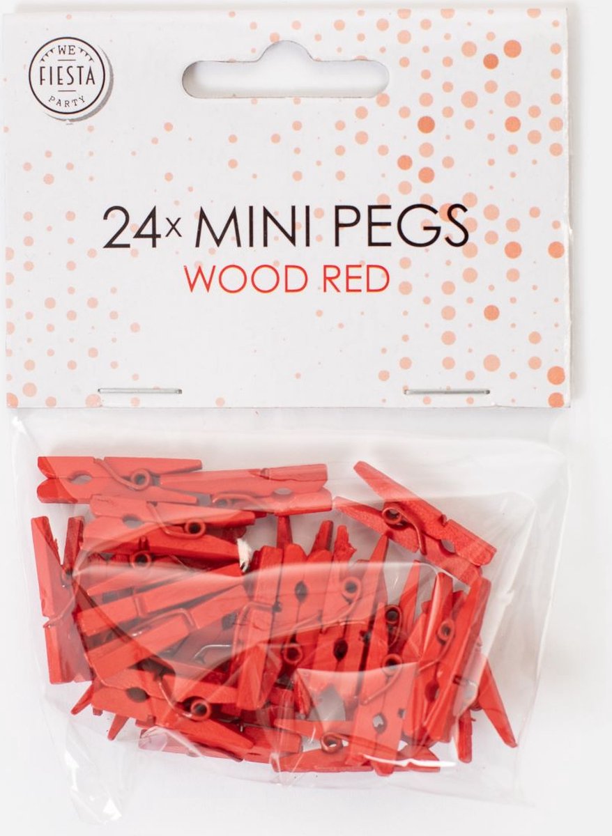 Goedkoopste 72 Mini houten knijpers Rood - Feest Thema Polaroid Foto Ophangen Klein Knijper