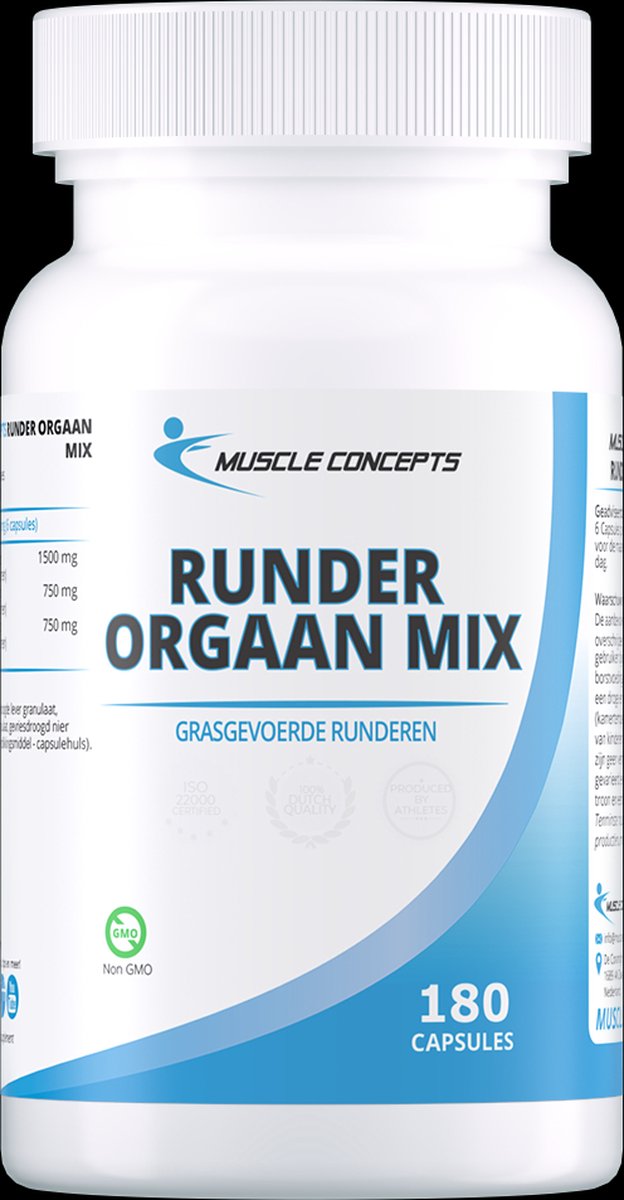 Goedkoopste Runder Orgaan Mix supplement - 180 capsules | Muscle Concepts